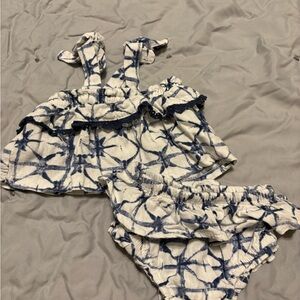 Jessica Simpson Navy and White Patterned Set